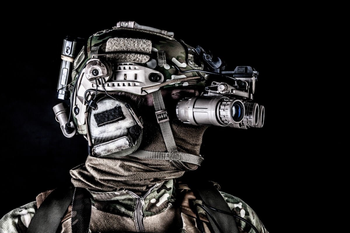 Night vision optics and tactical helmets