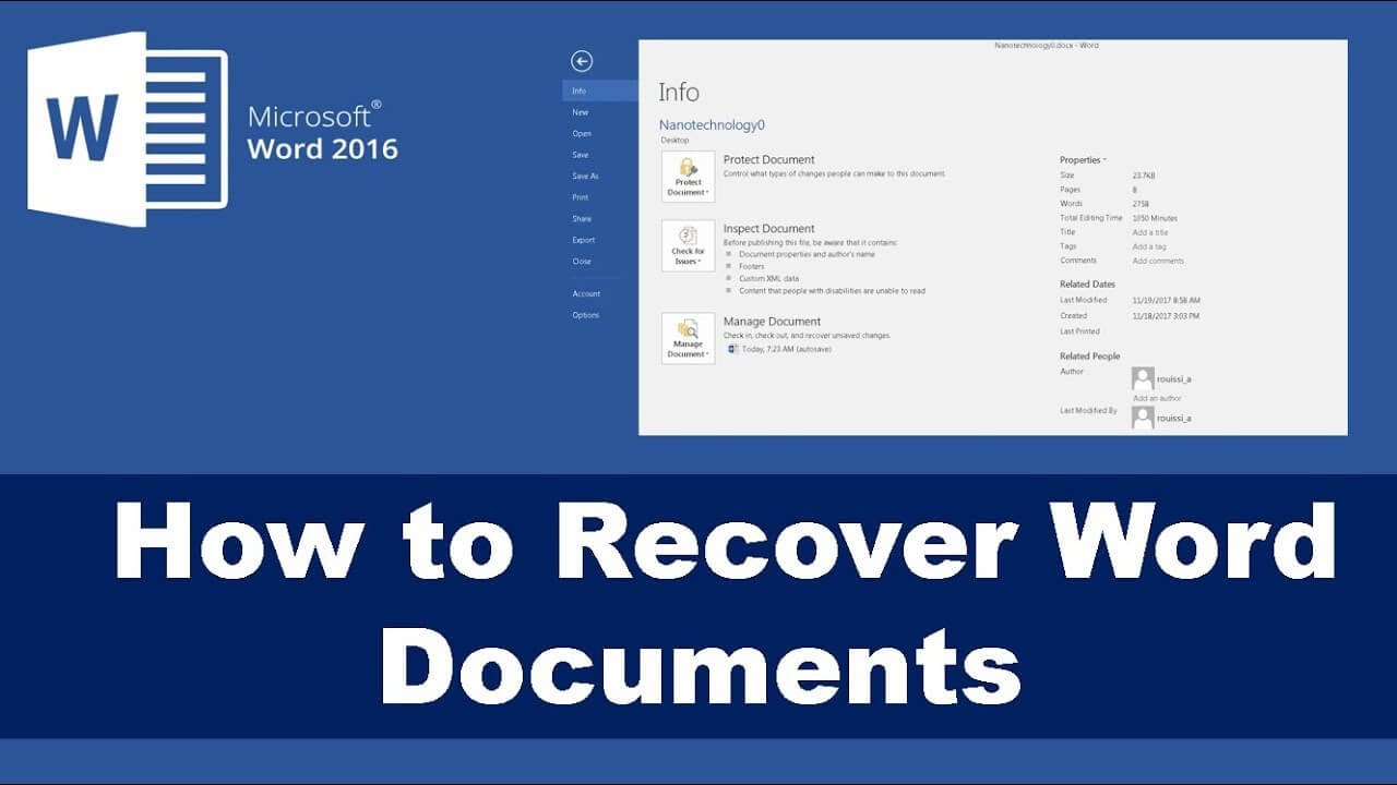 recover a word document