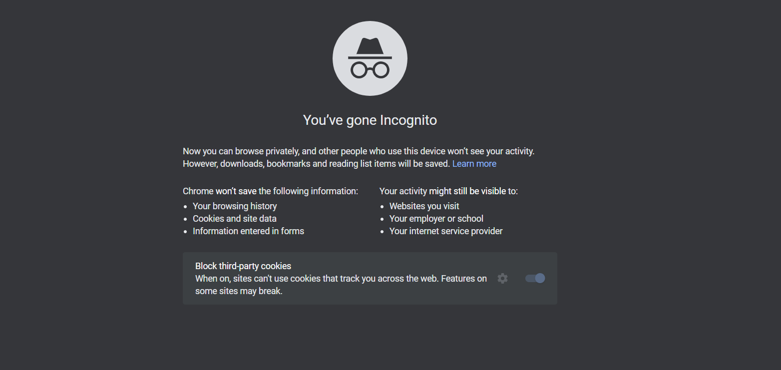 Surf the Internet on Chrome Incognito Mode