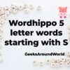 Wordhippo 5 letter words starting with S